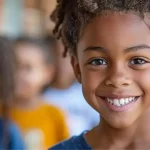 Jeunes filles dans une salle de classe
