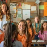 Salle de classe souriante