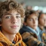 Lycéens assistants à une conférence